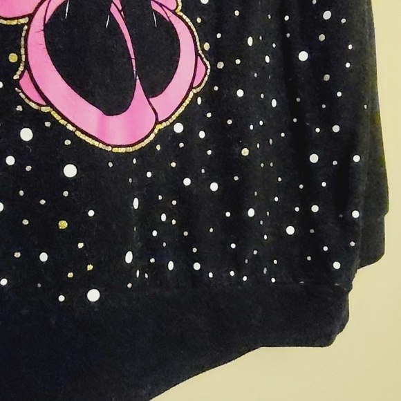 Disney | Girl's Black Polka Dot and Glitter Minnie Mouse Sweatshirt (Size XL) - Picture 10 of 12